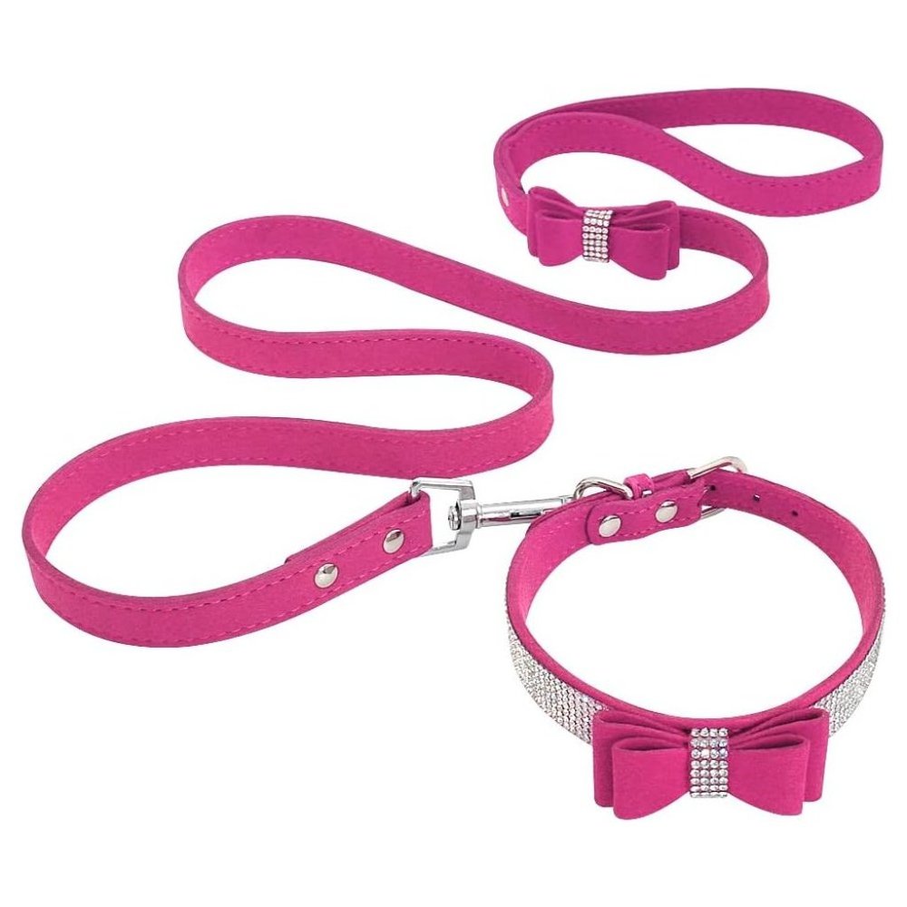 NEW Sparkling Bling Swarovski Crystal Rhinestone Pet Dog Collar & Leash … - Picture 12 of 15